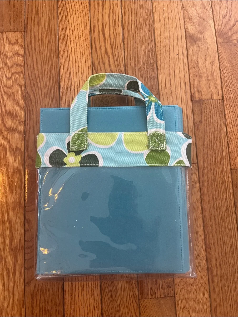 Vintage 2005 Photo Album Clear Tote Bag Target Floral Green Blue Turquoise Y2K